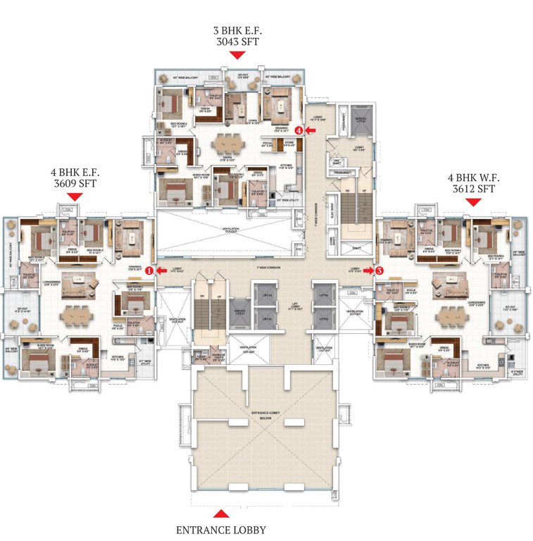  my avali Tower 2 And 4 Cluster Plan For 1st Floor
