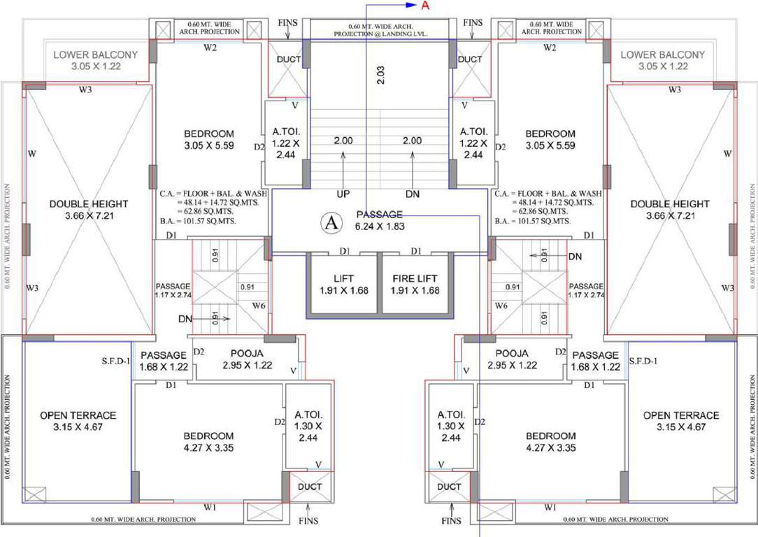 sattvam Block A And C Cluster Plan For 12th Pent HouseFloor