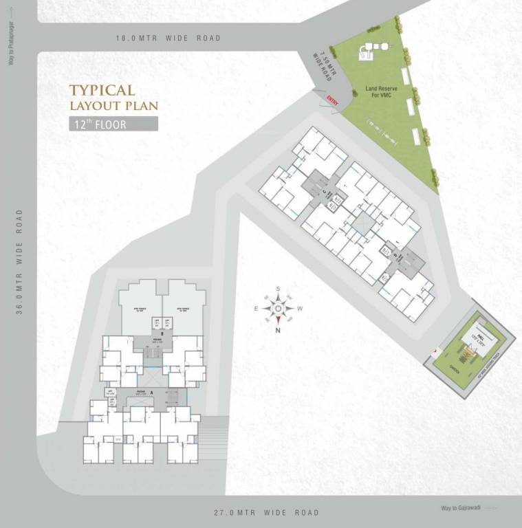  nathdwar dreams A To D 12th Floor Cluster Plan