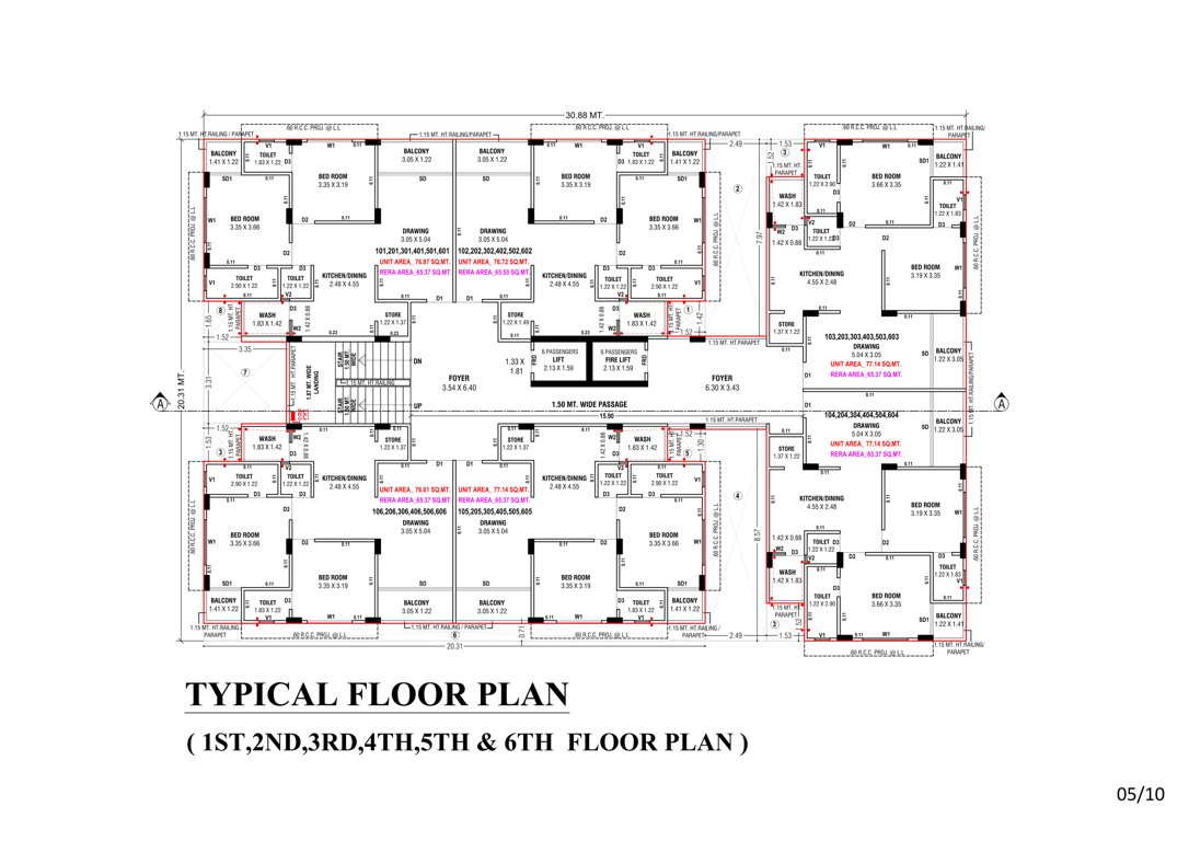  qalb Qalb Cluster Plan from 1st to 6th Floor