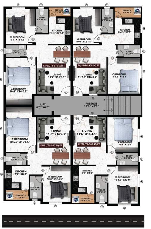  vitus Viva Vitus Cluster Plan from 1st to 3rd Floor
