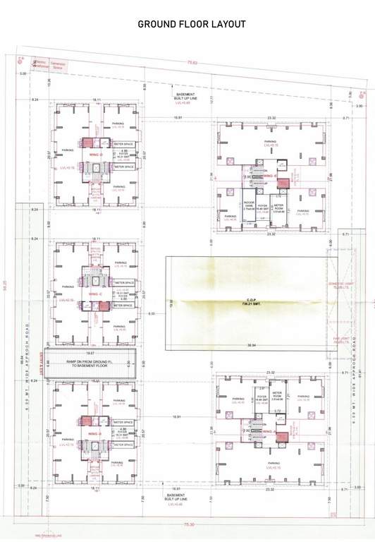  residency Block A, B, C, D And E Cluster Plan for ground Floor