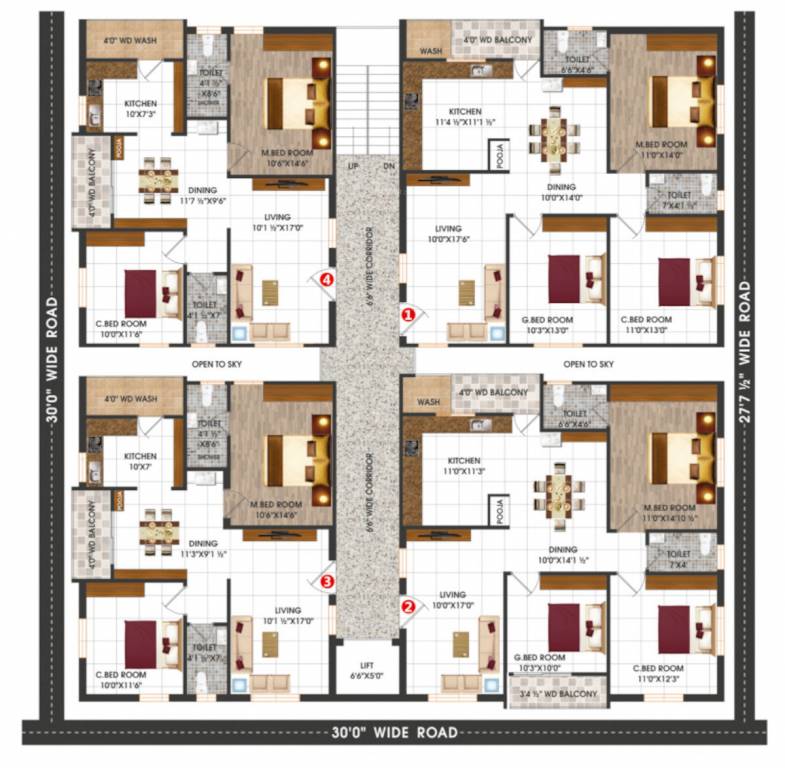  vasavi meadows Vasavi Meadows Cluster Plan from 1st to 5th Floor