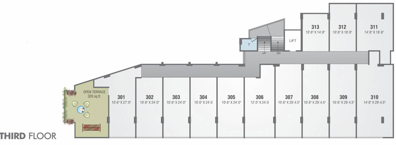  the space Block   A 3rd Floor Cluster Plan