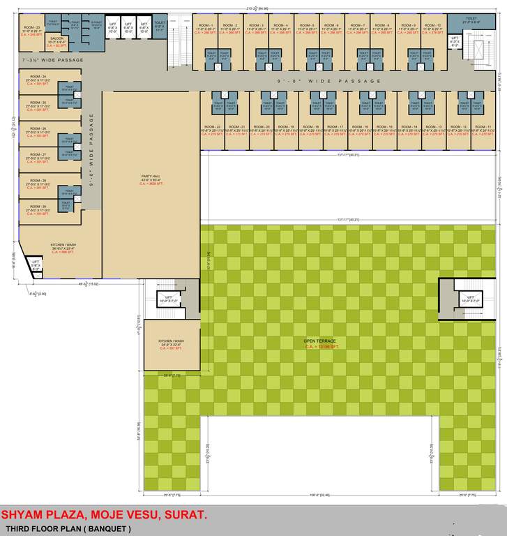  shyam plaza Shyam Plaza Banquet Cluster Plan For 3rd Floor