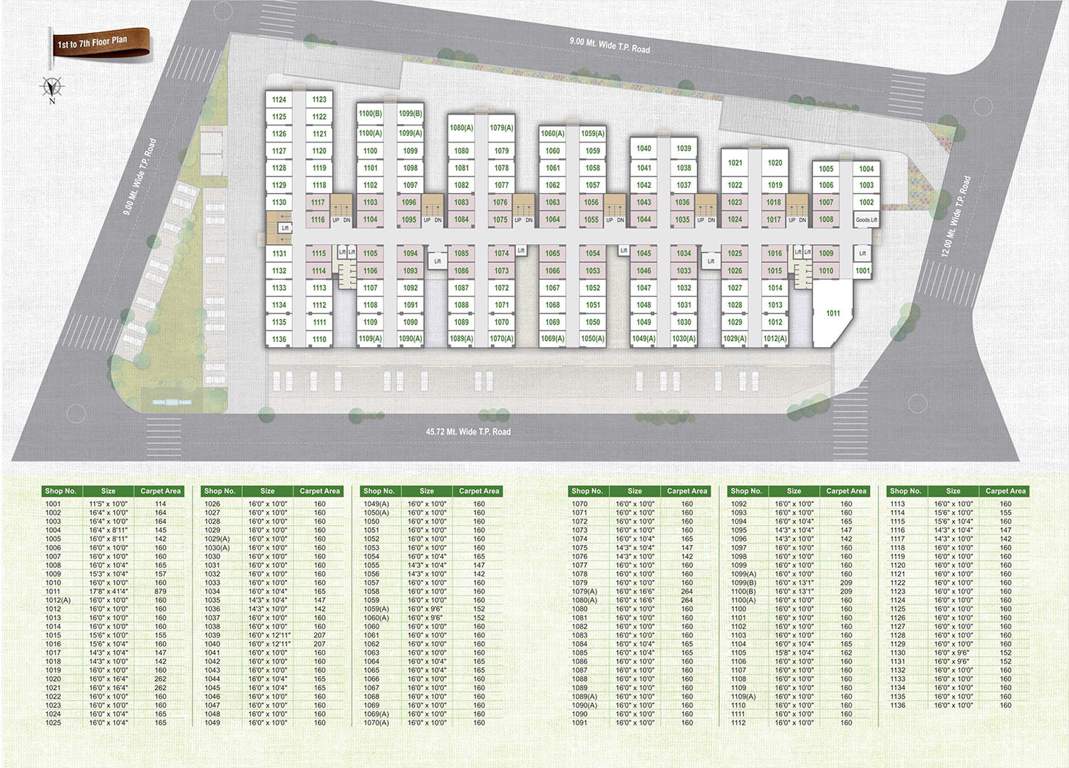 textile market Avadh Textile Market Cluster Plan from 1st to 7th Floor