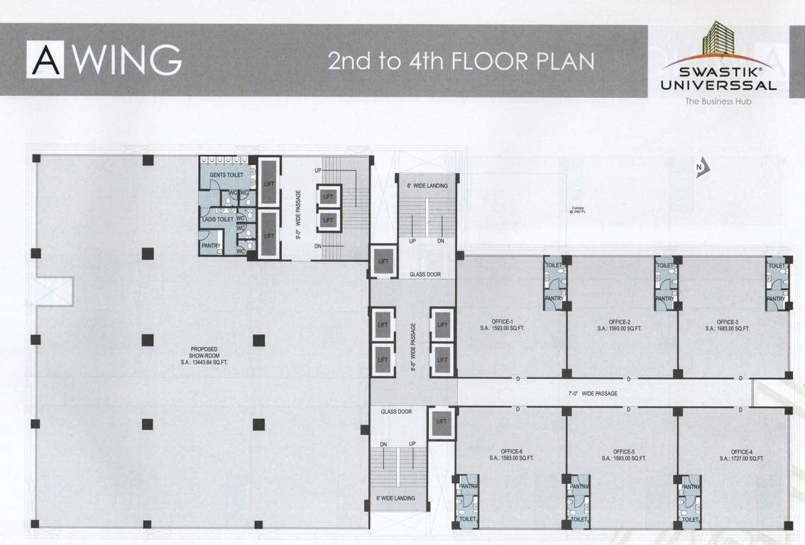  swastik universal Block A Cluster Plan from 2nd to 4th Floor