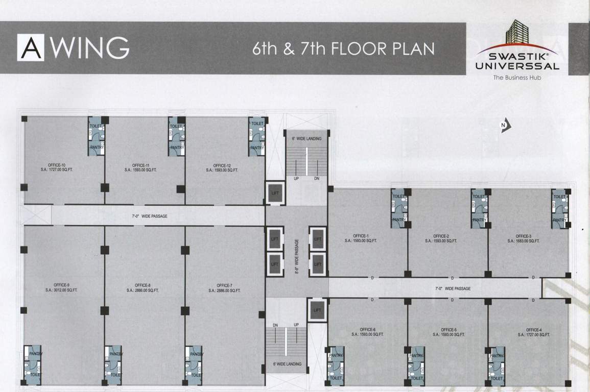  swastik universal Block A Cluster Plan from 6th to 7th Floor