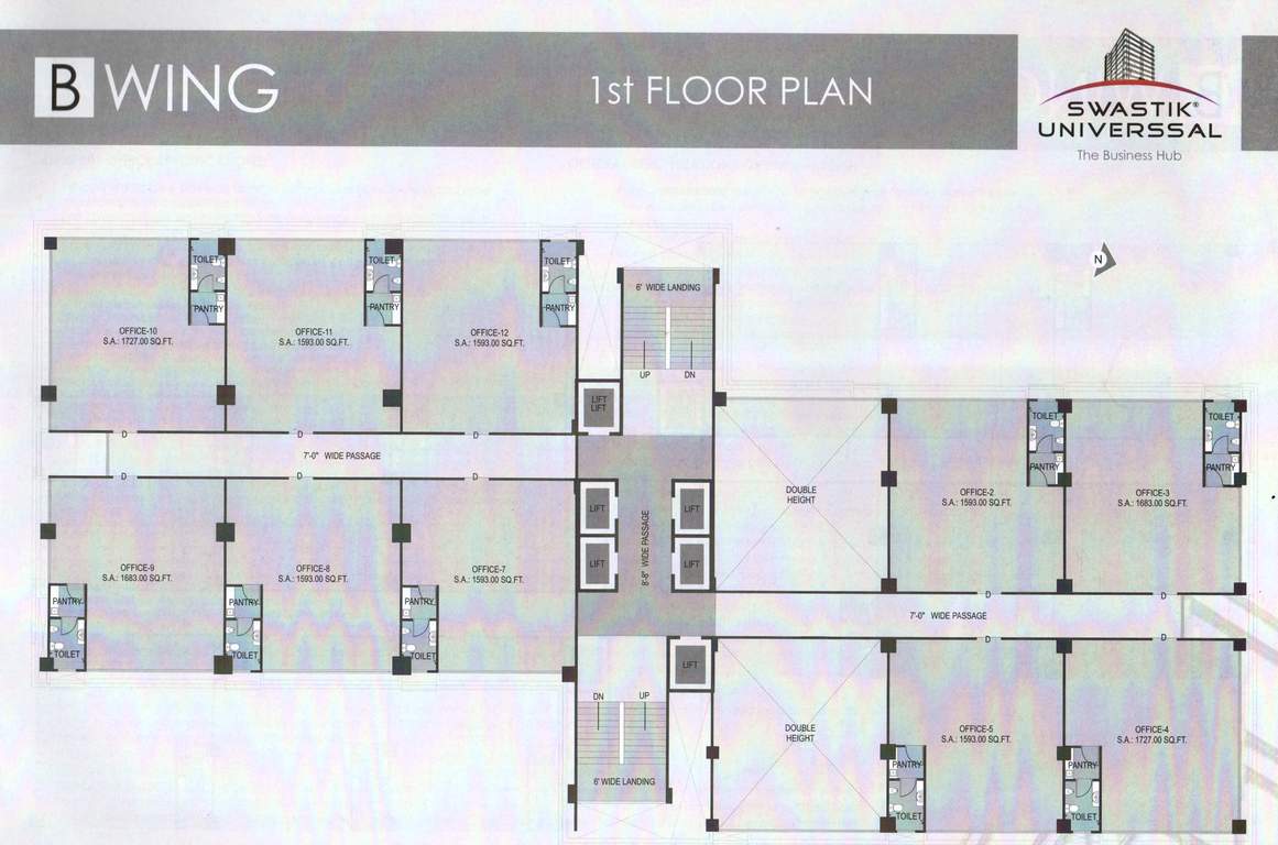  swastik universal Block B Cluster Plan for 1st Floor