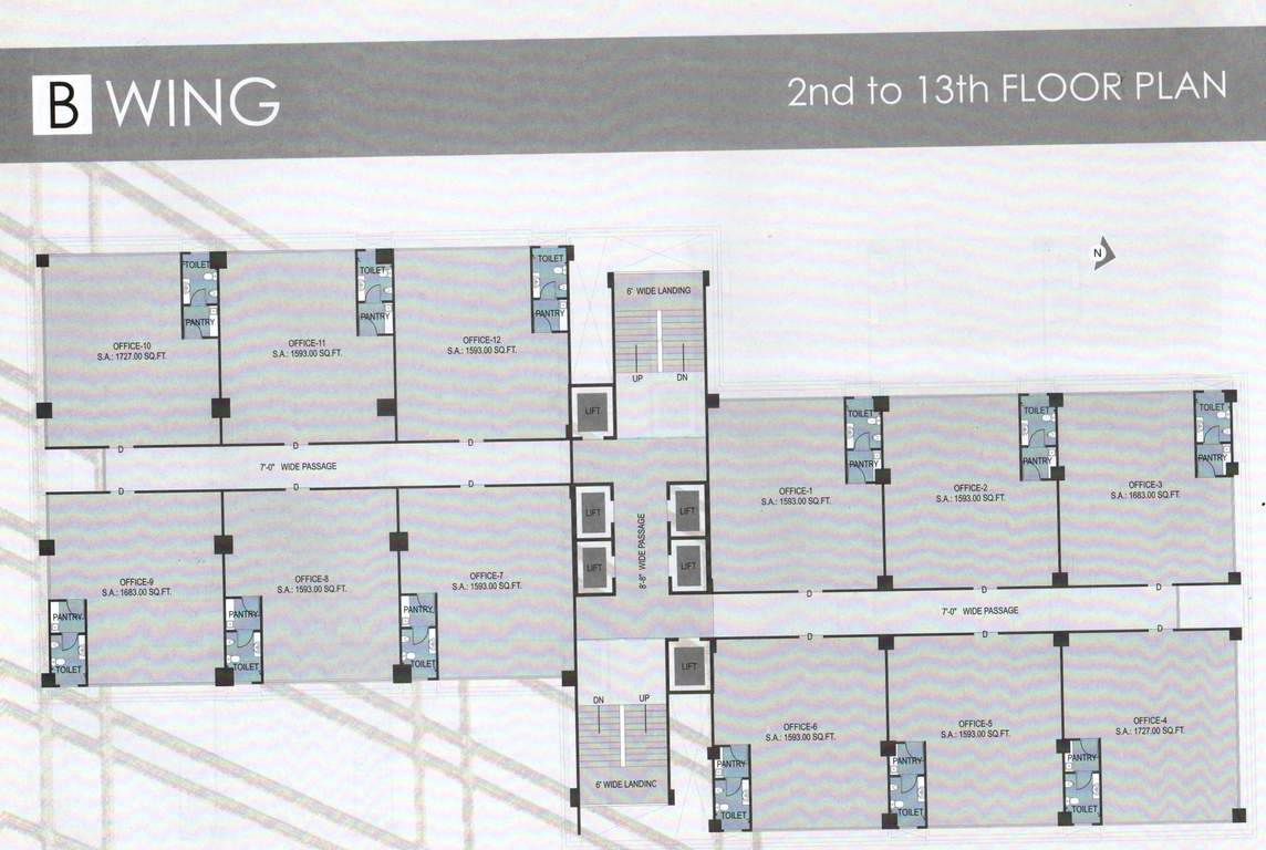  swastik universal Block B Cluster Plan from 2nd to 13th Floor