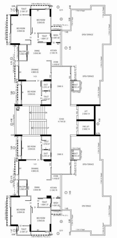  savera prarambh Block A Cluster Plan For 14th Floor