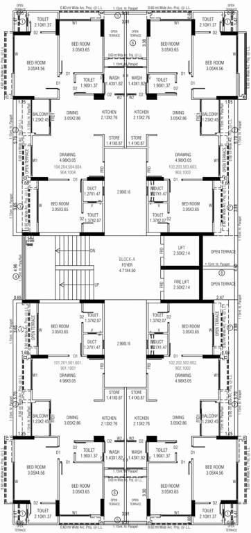  savera prarambh Block A Cluster Plan From 1st,2nd,5th,6th,9th To 10th Floor