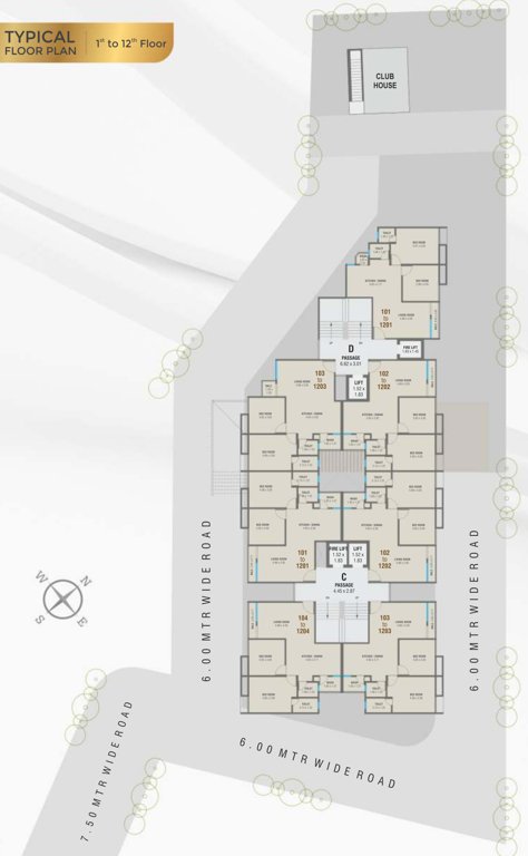  nathdwar dreams c and d C, D Cluster Plan From 1st To 12th Floor