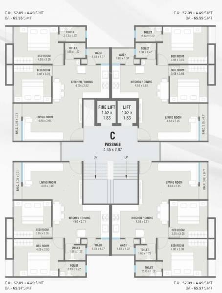  nathdwar-dreams-c-and-d C Typical Cluster Plan