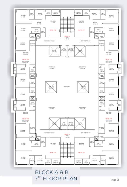  light residency Block A & B Cluster Plan for 7th Floor