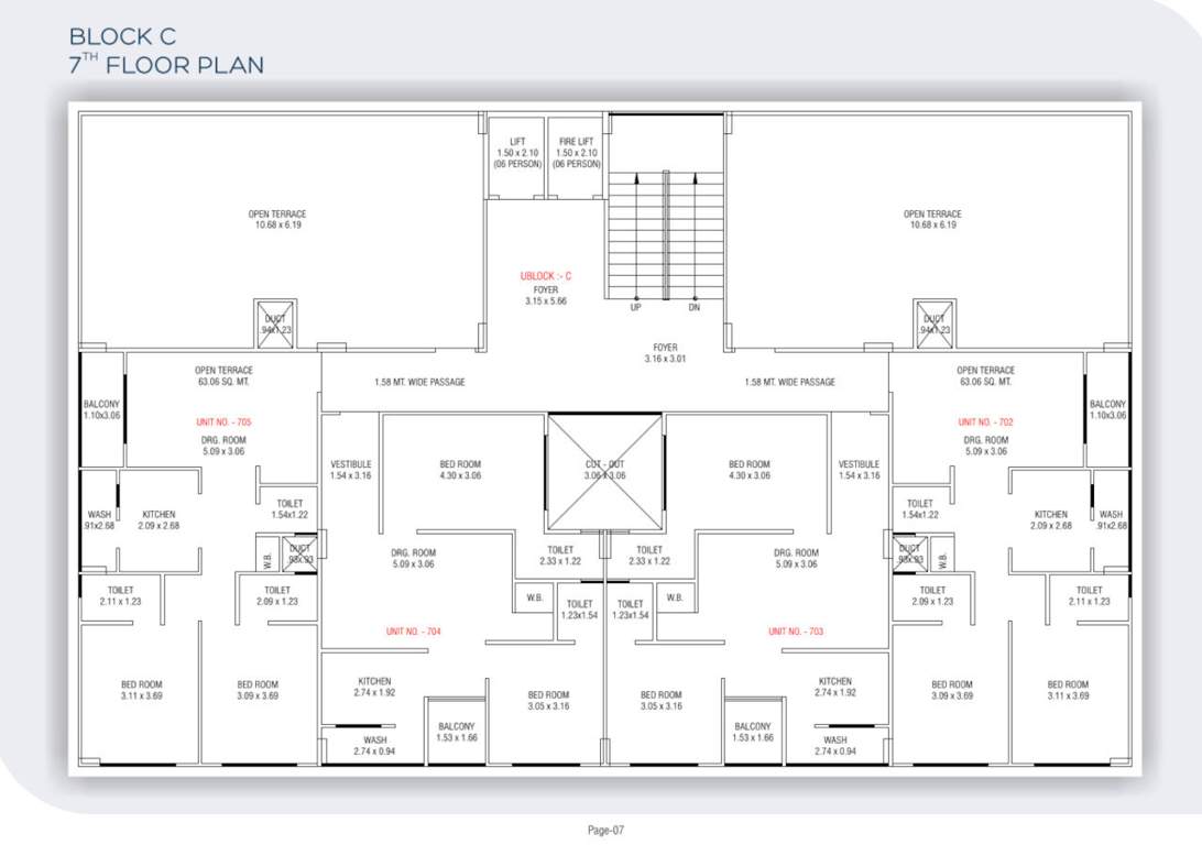  light residency Block C Cluster Plan for 7th Floor