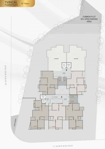  nathdwar-dreams-a-and-b A, B Cluster Plan For 12th Floor