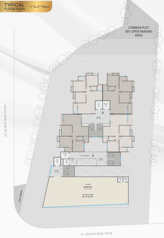 nathdwar dreams a and b A, B Cluster Plan From 1st To 2nd Floor