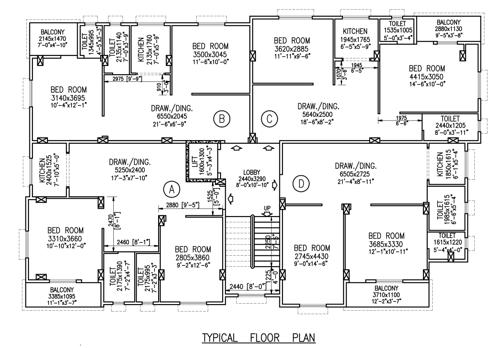  tapaban-apartment Tapaban Apartment Cluster Plan for Typical Floor