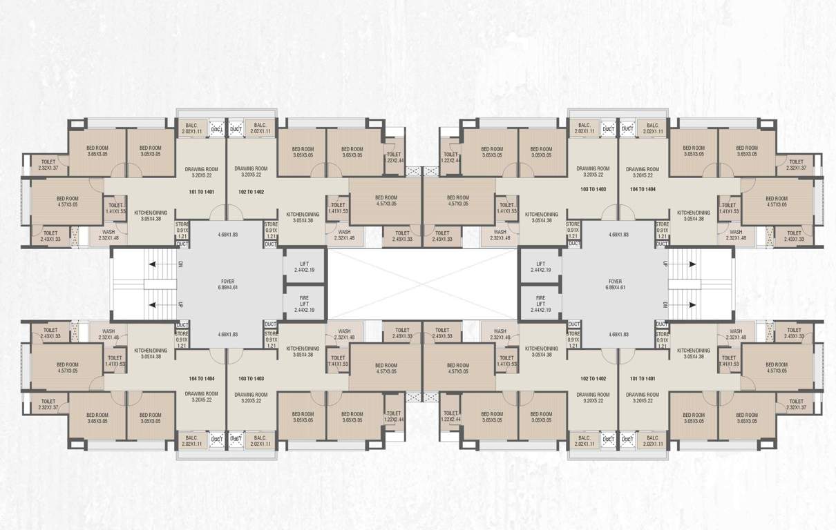  scarlet Block A And B Cluster Plan from 1st to 14th Floor