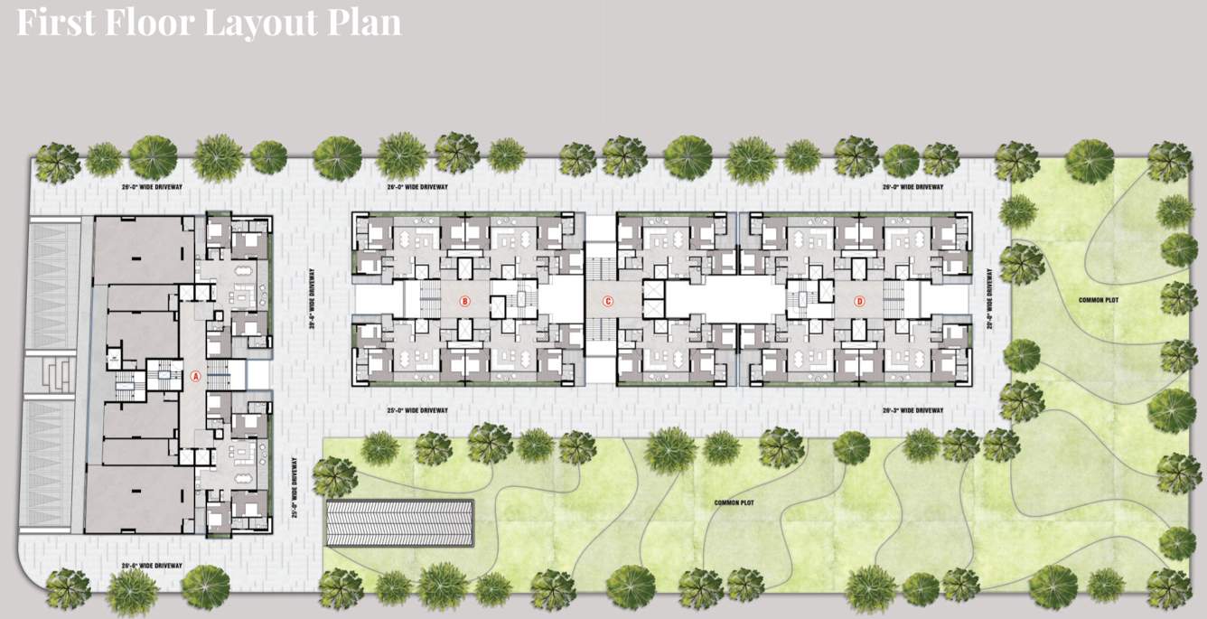  beaufort park Block A, Block B, Block C, Block D  Cluster Plan for 1st Floor