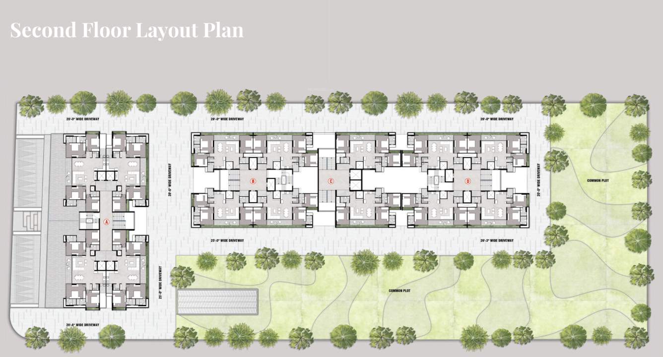  beaufort park Block A, Block B, Block C, Block D  Cluster Plan for 2nd Floor