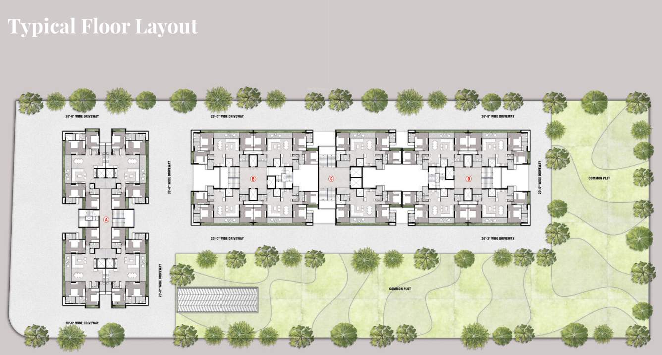  beaufort park Block A, Block B, Block C, Block D  Cluster Plan from 3rd to 20th Floor