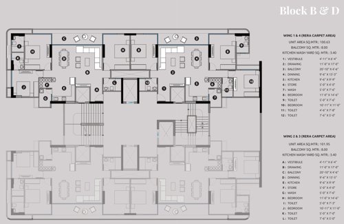  beaufort-park Block B And Block D Cluster Plan from 3rd to 20th Floor