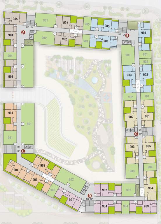  courtyard Cluster Plan For 9th Floor