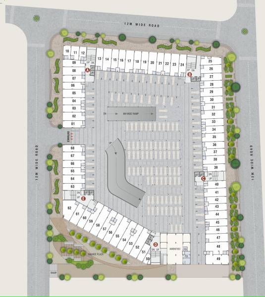  courtyard Cluster Plan For Ground Floor