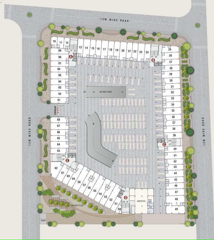  courtyard Cluster Plan For Ground Floor