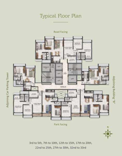  parkside Wing A Cluster Plan Typical Floor