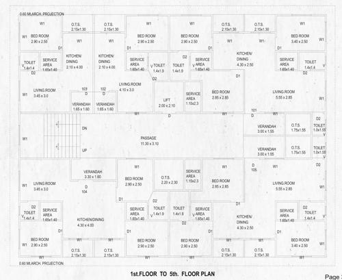  madhav-anand-flats Madhav Anand Flats Cluster Plan from 1st to 5th Floor
