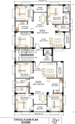  kalponik-co-operative-hig Kalponik Co Operative HIG Cluster Plan from 1st to 4th Floor