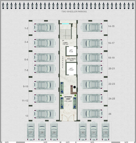  129-riddhi-siddhi-heights Ameya Apartment Cluster Plan