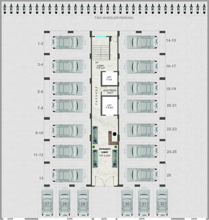 129 riddhi siddhi heights Ameya Apartment Cluster Plan