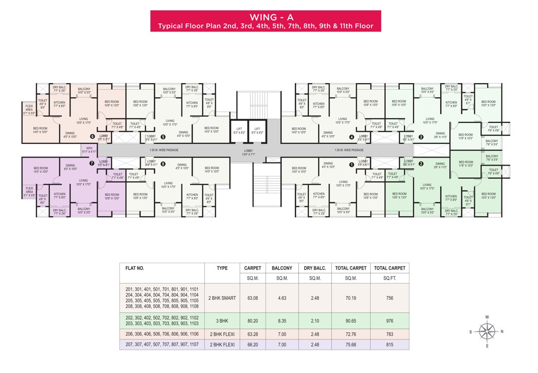 newton homes tathawade phase ii A Wing Cluster Plan