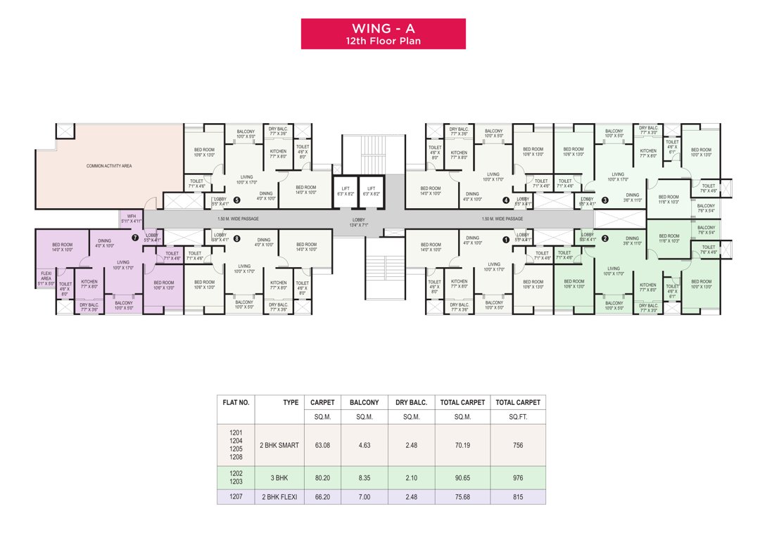  newton homes tathawade phase ii A Wing Cluster Plan