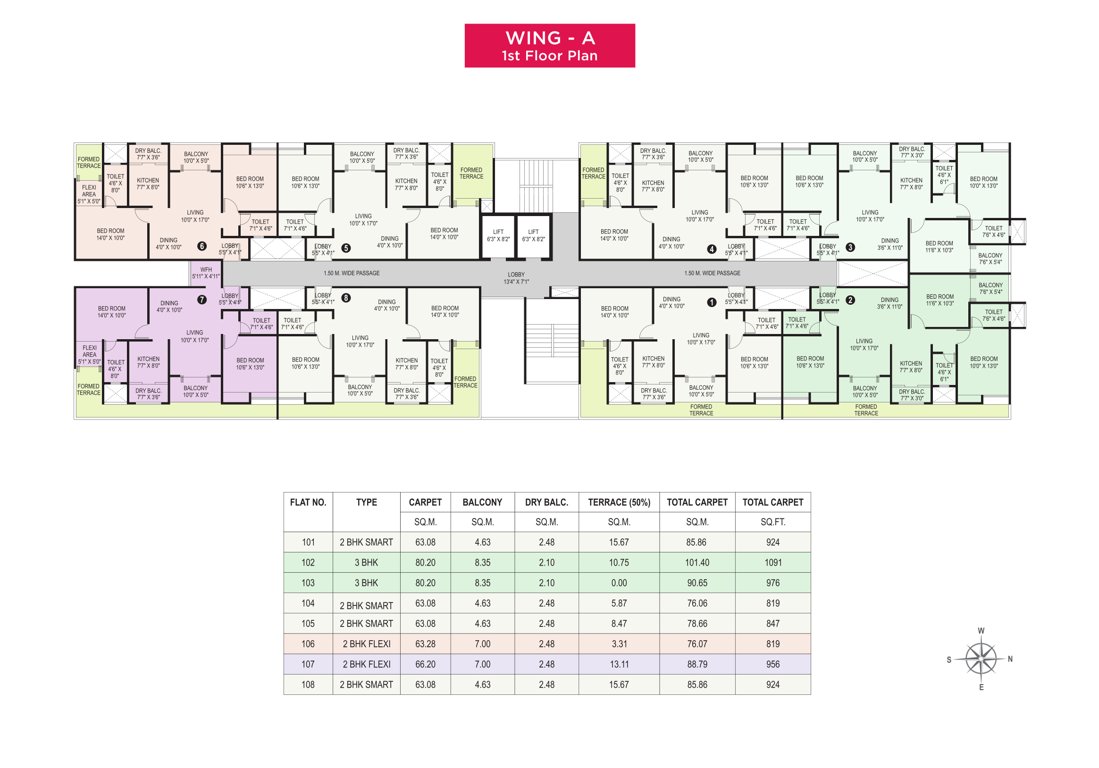  newton homes tathawade phase ii A Wing Cluster Plan