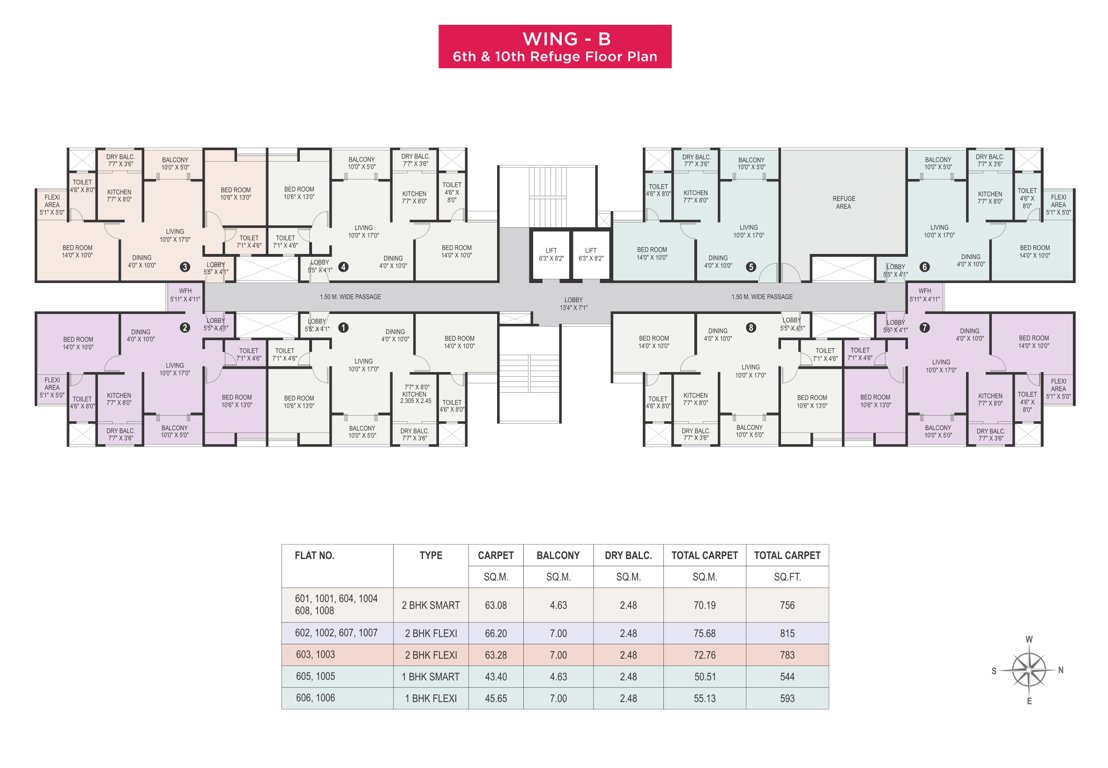  newton homes tathawade phase ii B Wing Cluster Plan