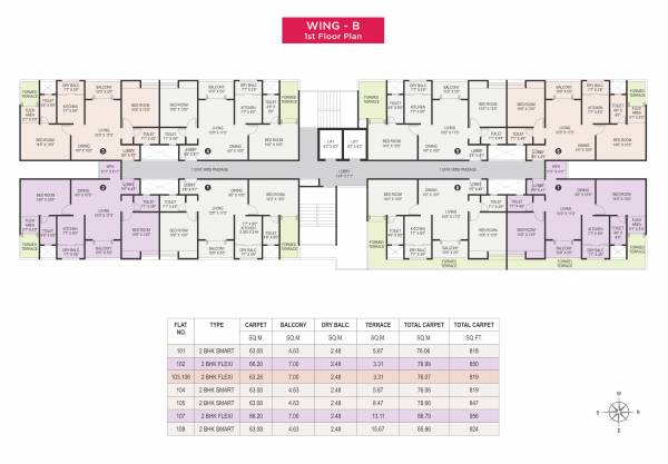  newton-homes-tathawade-phase-ii B Wing Cluster Plan