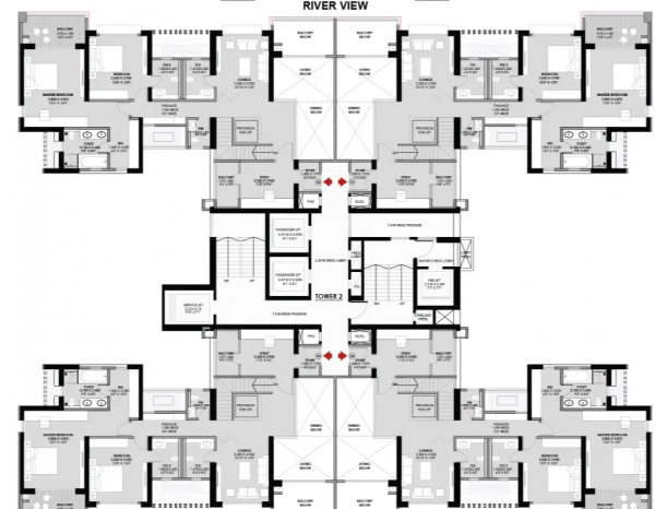  river-royale Tower-2 Cluster Plan