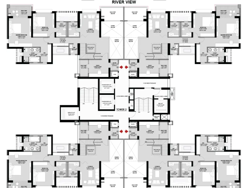 river royale Tower 2 Cluster Plan