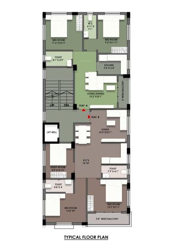  fagun-apartment Fagun Apartment Cluster Plan from 1st to 4th Floor