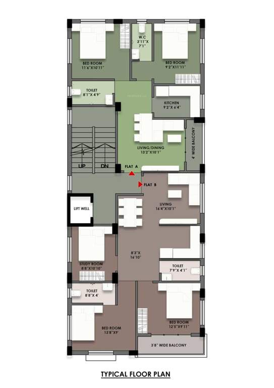  fagun apartment Fagun Apartment Cluster Plan from 1st to 4th Floor