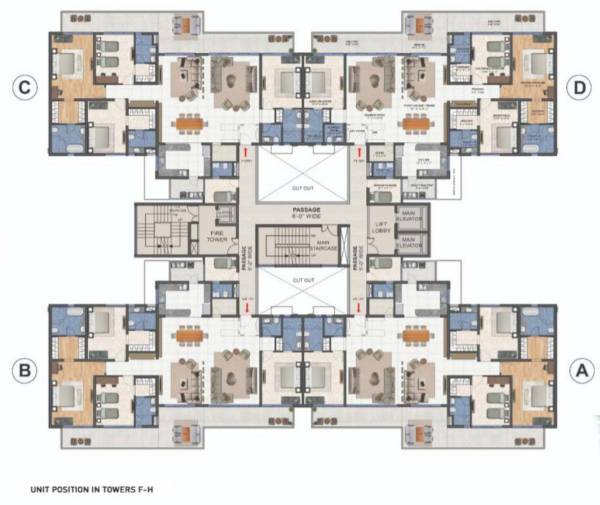 Tower 6th To 8th Floor Cluster Plan the-medallion-aurum Tower 6th To 8th Floor Cluster Plan