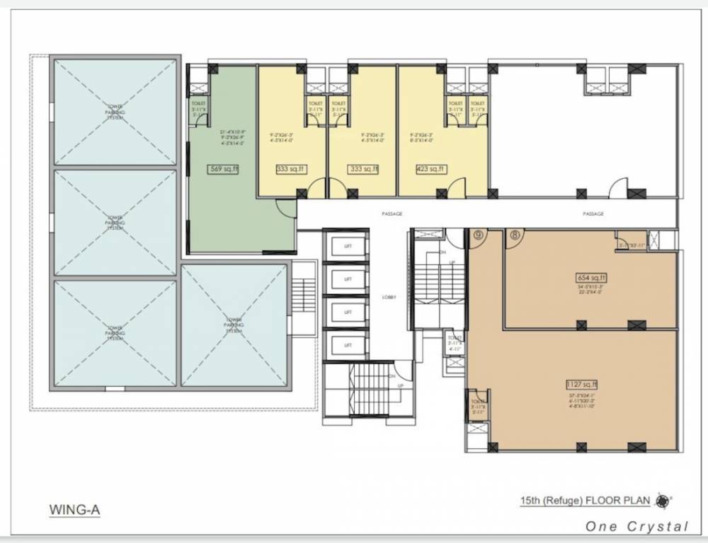  one crystal One Crystal Cluster Plan for 15th Floor