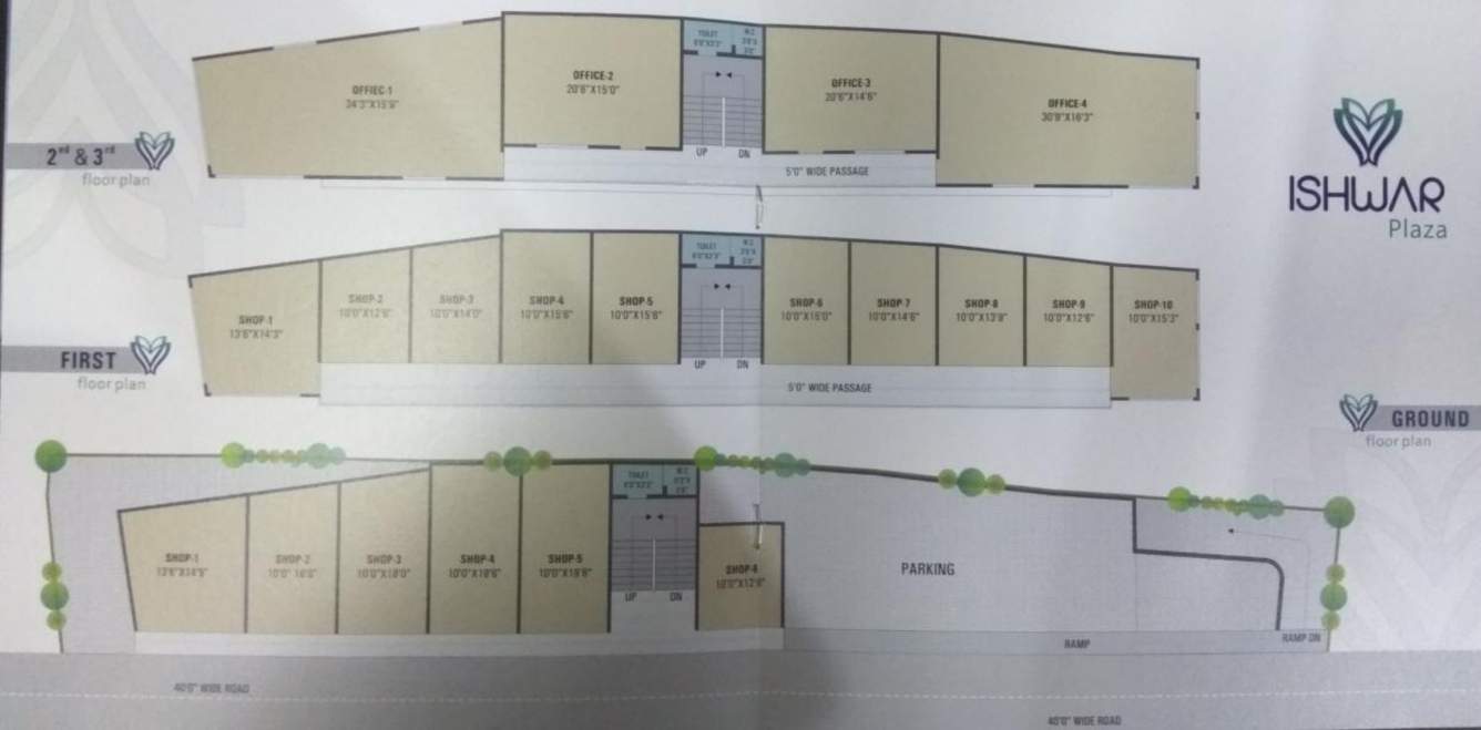  ishwar plaza Ishwar Plaza Cluster Plan from ground to 3rd Floor