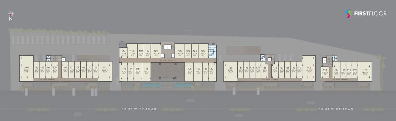  broadway Block A, B, C And D Cluster Plan for 1st Floor