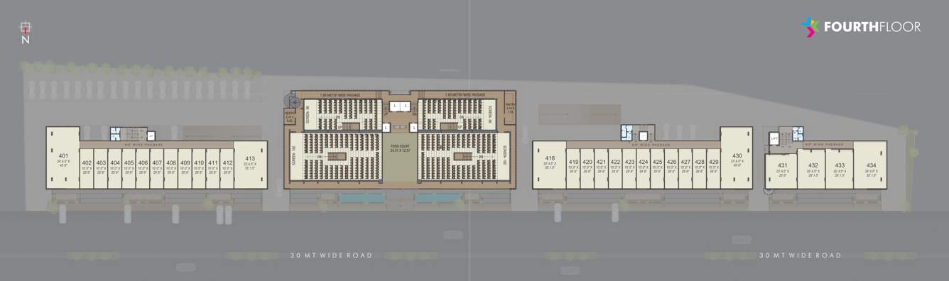  broadway Block A, B, C And D Cluster Plan for 4th Floor